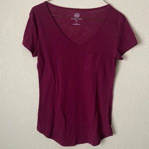 Maroon V neck Shirt
